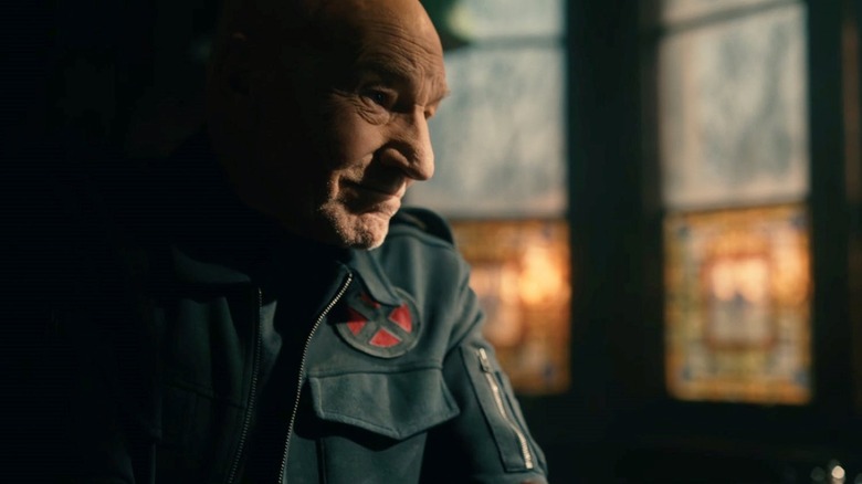 Patrick Stewart as Charles Xavier sitting by a window in Avengers: Doomsday