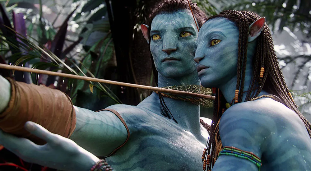 Sam Worthington and Zoe Saldana in AVATAR, 2009