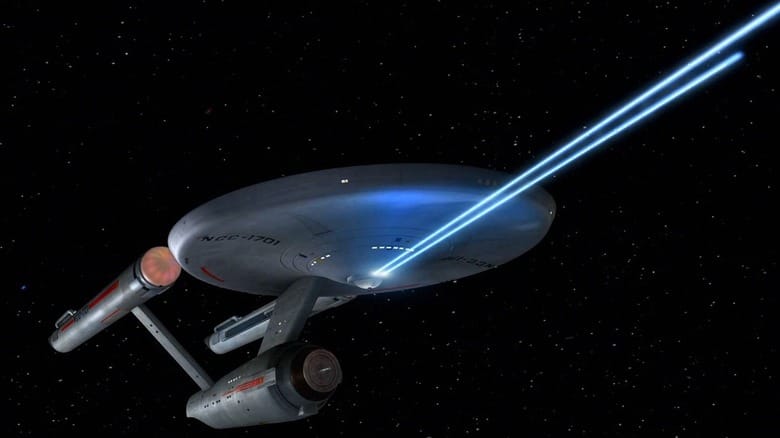The Enterprise firing phasers on Star Trek