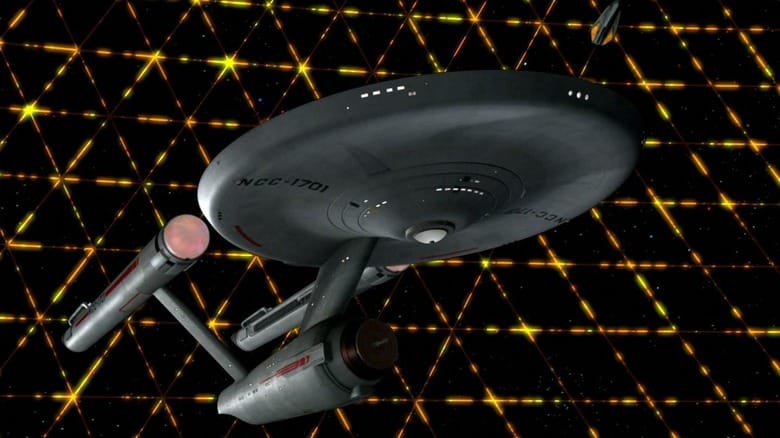 The Enterprise being surrounded by a Tholian energy net on Star Trek