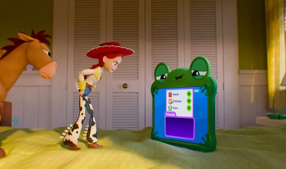 (L-R): Bullseye, Jessie, and Lilypad in Disney and Pixar's Toy Story 5