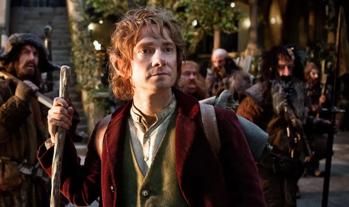 THE HOBBIT: AN UNEXPECTED JOURNEY, James Nesbitt (left), Martin Freeman (front), Stephen Hunter (center, back), Graham McTavish (back, bald), William Kircher (right), 2012. ph: James Fisher/©Warner Bros. Pictures/Courtesy Everett Collection