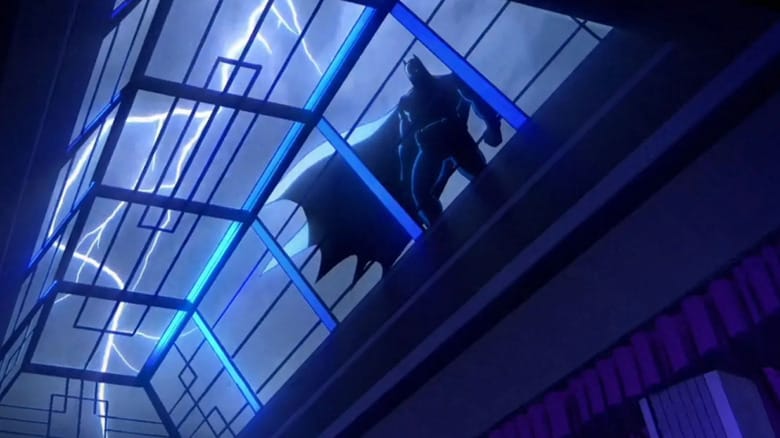 Batman is seen looking down through a skylight in Creature Commandos