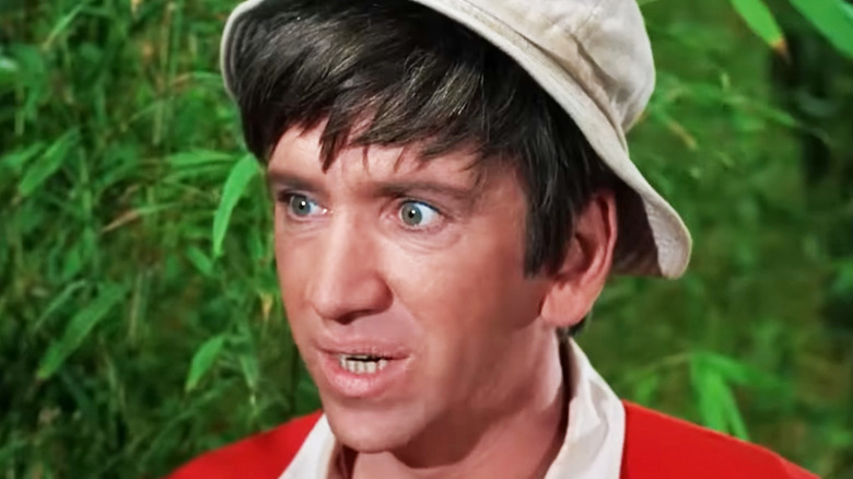 Bob Denver's Gilligan looks worried in closeup in Gilligan's Island