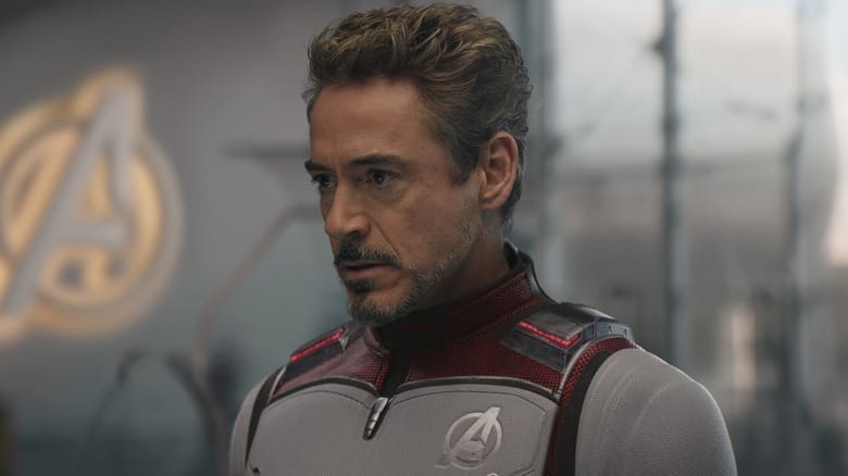 Robert Downey Jr. as Tony Stark in his time travel suit in Avengers: Endgame
