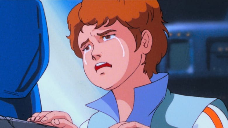 Daniel Witwicky crying by Optimus Prime's dead body in The Transformers: The Movie