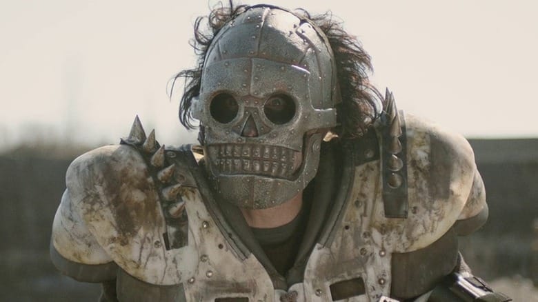 A close up of Edwin Wright as Skeletron in Turbo Kid