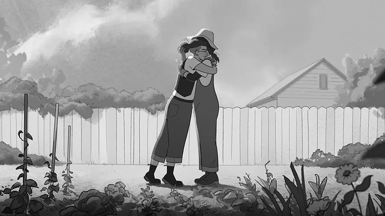 Sarah hugging Midge in Tangles