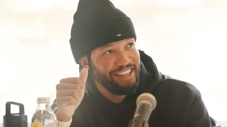 Jalen Brunson at the table read for Saturday Night Live