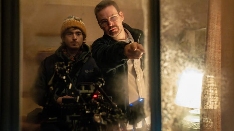Zach Cregger directing Austin Abrams as Bryan on the set of Resident Evil
