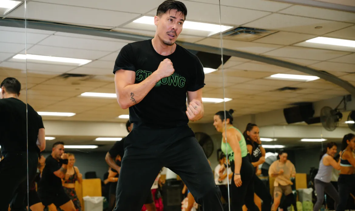 "Mortal Kombat" star Lewis Tan crashes a STRONG Nation high-intensity workout class at 24 Hour Fitness North Hollywood on Monday October 5, 2026, putting his real-life martial arts skills to the test alongside co-founder Ai Lee Syarief.
