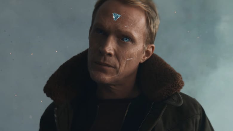 Paul Bettany as Vision transforming from a human into a robot in VisionQuest