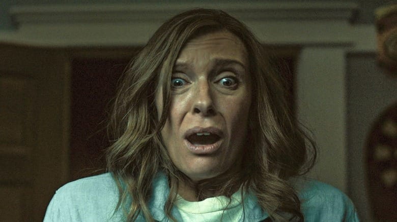 Annie Graham (Toni Collette) reacts in shock in Hereditary