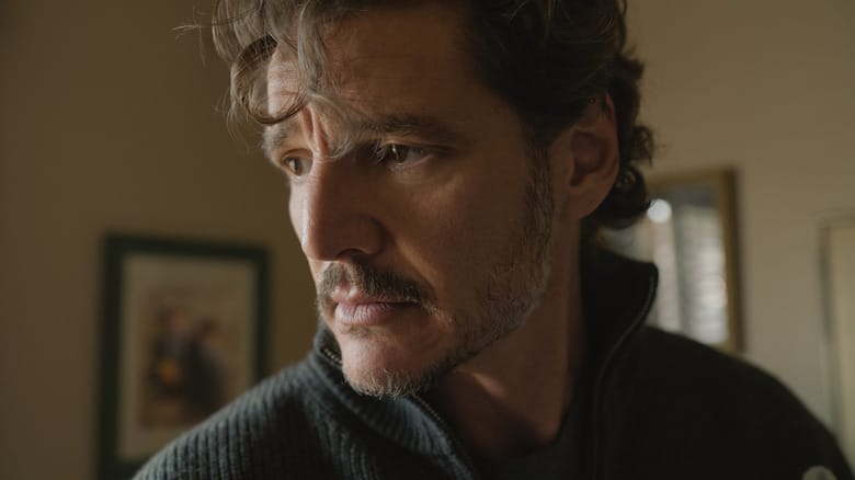 Pedro Pascal as Alex Serian standing in a hallway and looking pensive in Behemoth!