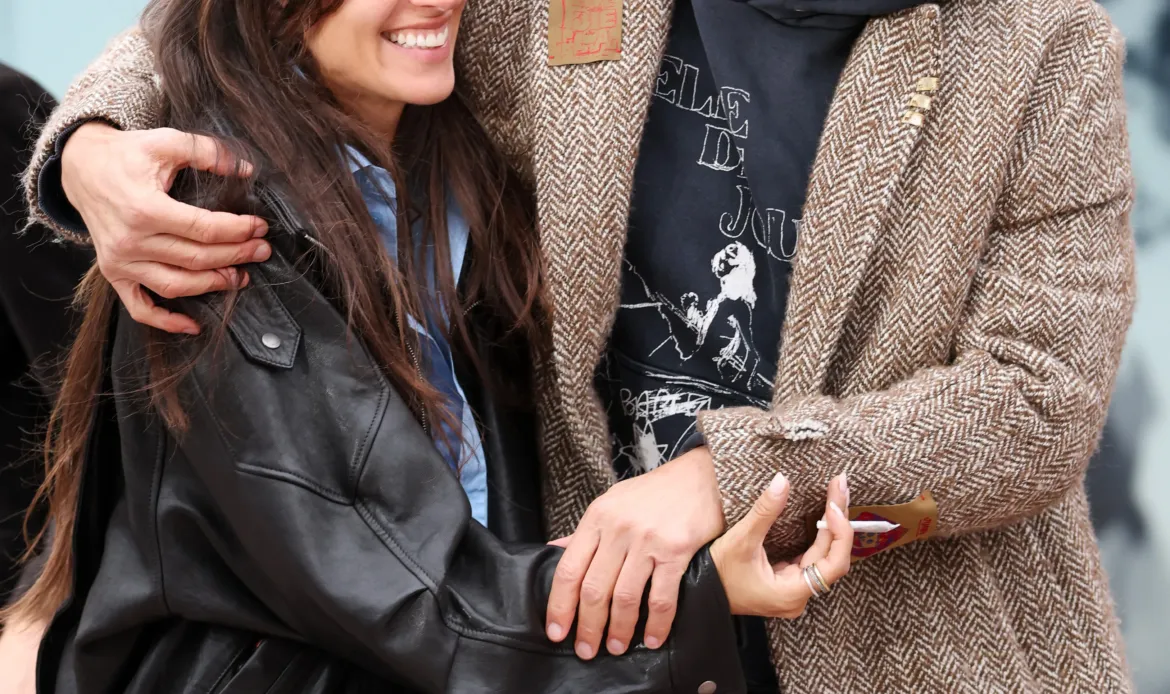 Izabel Pakzad and James Franco smiling and embracing at the 18th Film Festival Lumiere.