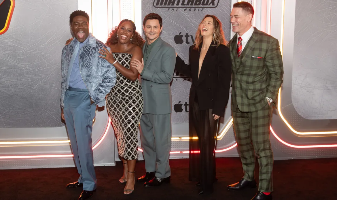 Sam Richardson, Teyonah Parris, Arturo Castro, Jessica Biel, and John Cena attending the New York premiere of "Matchbox The Movie".