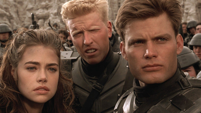 Carmen Ibanez, Ace Levy, and Johnny Rico in Starship Troopers
